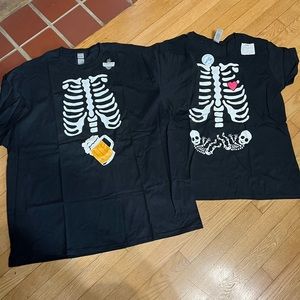 His and hers pregnancy announcement shirts